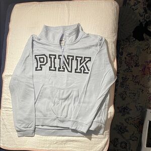 PINK Victoria's Secret Light Blue Cowl Neck Sweatshirt